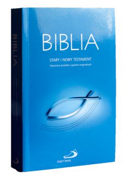 Biblia "z rybką", oprawa miękka, kolor błękitny, wersja z paginatorami