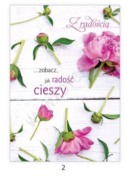 Floral 02 - Z  radością. Karnet z kopertą