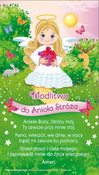 Obrazek: Modlitwa do Anioła Stróża – dziewczynka Format: 17,0 x 30,0 cm  (1 szt.)